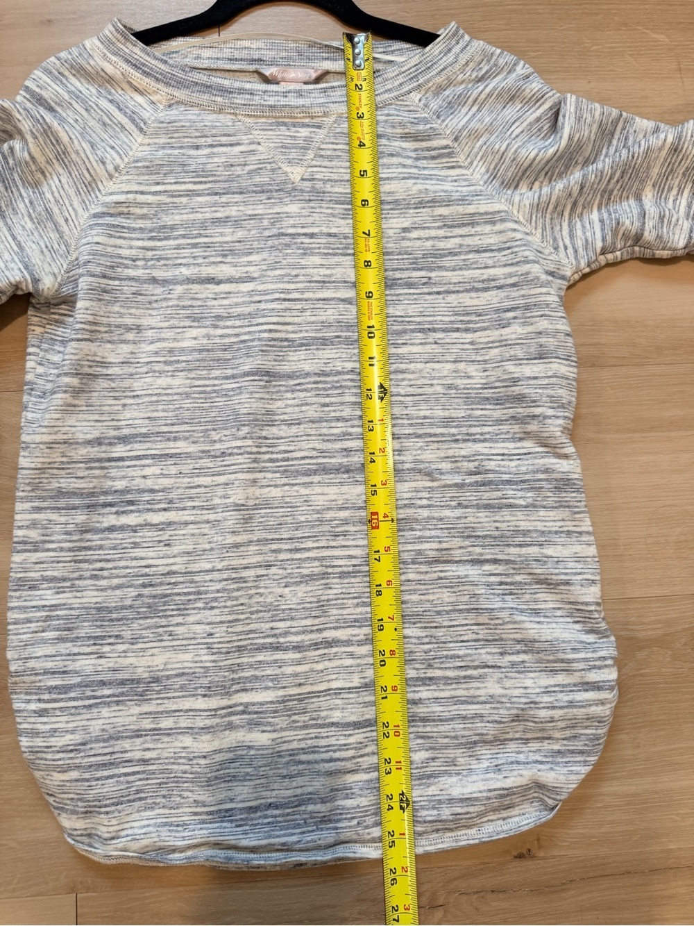 White Stag Gray Space Dye Knit Sweatshirt Womens Small 3/4 Sleeve Top - Picture 5 of 6